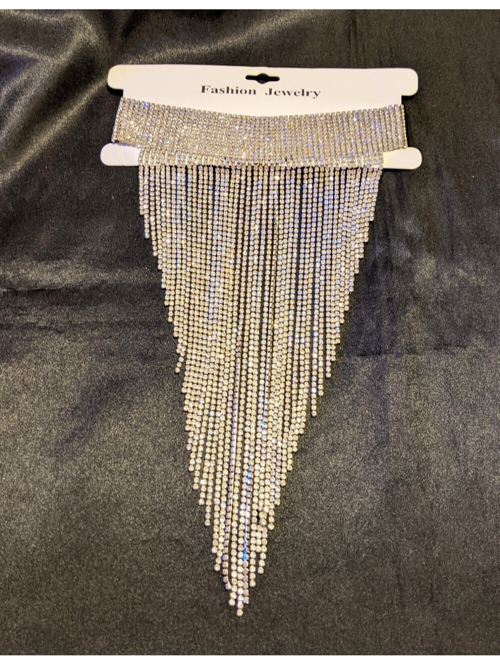 NEW Clear Sparkling Crystal Choker Necklace Waterfall Bridal Prom Statement